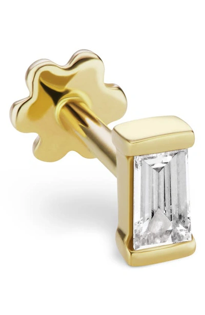 Maria Tash 18k Yellow Gold Diamond Baguette Single Stud Earring