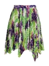 Versace Logo Orchid-print Pleated Asymmetric Skirt In Default Title