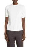 Lafayette 148 Kindcashmere Crewneck Short Sleeve Sweater In White