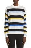 Lafayette 148 Stripe Cashmere Sweater In Navy Multi