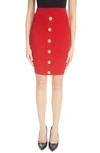 Balmain Cable-knit Skirt In Red