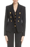 Balmain Wool Blazer In Ead Black/ Gold