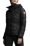 Canada Goose Abbott Packable Hooded 750 Fill Power Down Jacket In Black