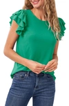 CECE DOUBLE RUFFLE KNIT TOP