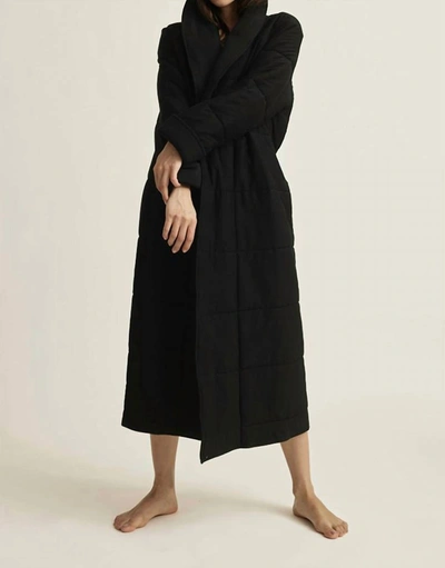 Skin Sierra Quilted Dressing Gown In Black