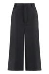 Balenciaga Black Wide Leg Wool Culottes In Black