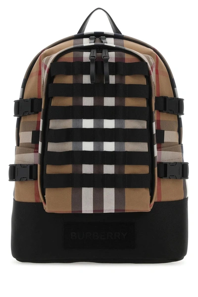 BURBERRY BURBERRY EMBROIDERED CANVAS ROCKFORD BACKPACK