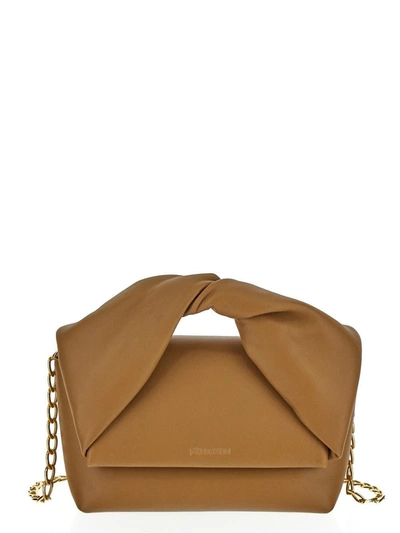Jw Anderson J.w. Anderson Midi Twister Leather Bag In Brown