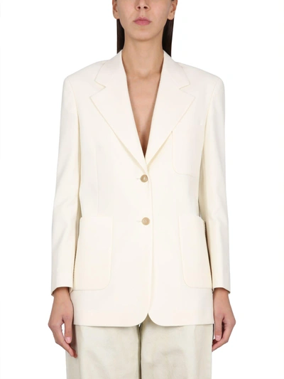 Palm Angels Knitted Tape-detail Blazer In White