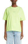 Acne Studios Logo Cotton T-shirt In Fluo Green