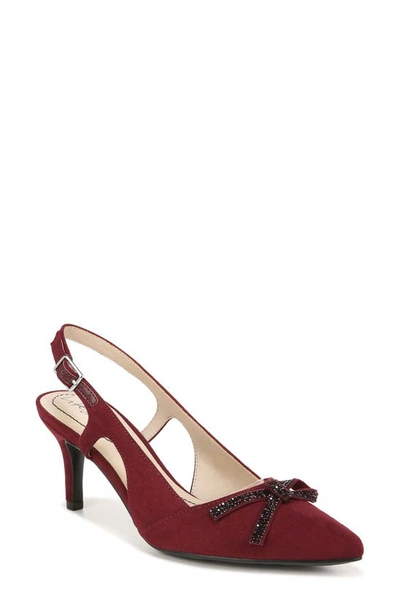 Lifestride Social Scene Crystal Slingback Pump In Pinotnoir Eco-microsuede