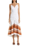 Veronica Beard Fitz Halter Dress White Golden Sand In White/golden Sand