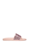 Stuart Weitzman Glitter Pool Slide Sandal In Peach Blush