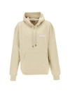 Jacquemus Logo-print Organic-cotton Hoodie In Beige