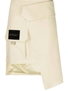 Off-white Asymmetric Wool Mini Skirt In Panna
