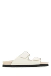 PALM ANGELS PALM ANGELS IVORY LEATHER SLIPPERS