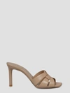 Saint Laurent Tribute 85mm Mule Sandals In Nude & Neutrals