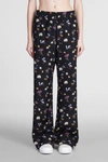 Stella Mccartney Floral-print Silk Trousers In Black