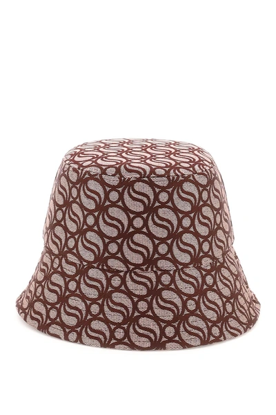 Stella Mccartney S-wave Jacquard Fabric Bucket Hat In Burgundy (red)