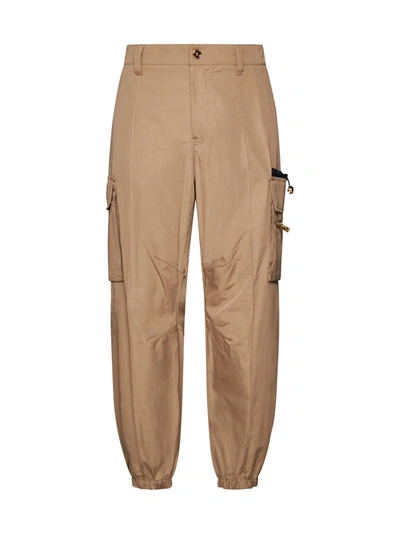 Versace Woman Pants Beige Size 12 Cotton In Desert