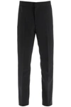 Versace Ankle Length Straight Leg Trousers In Nero (black)