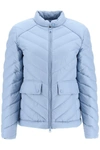 Woolrich Chevron Quilting Lightweight Down Jacket In Pale Indigo (light Blue)