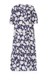 Woolrich Printed Dress With Floral Pattern In Blue