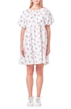 English Factory Women's Plus Size Floral Cotton Embroidered Dress In White Multi
