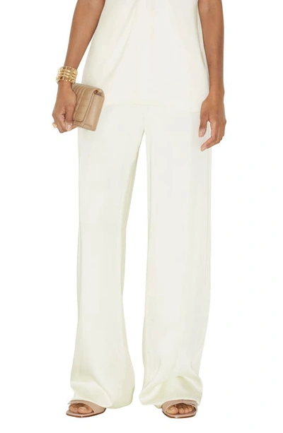 Burberry Women's Jane Wide-leg Satin Trousers In Natural White