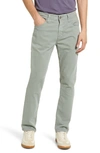 AG EVERETT SUEDED STRETCH SATEEN STRAIGHT FIT PANTS