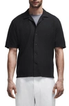 Rag & Bone Avery Knitted Seersucker Shirt In Black