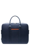 Maverick & Co. Manhattan Deluxe Leather Briefcase In Navy