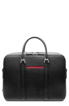 Maverick & Co. Manhattan Double-zip Leather Briefcase In Black