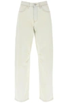 Palm Angels Contrast-trim Tapered Leg Jeans In Off White Brown (white)