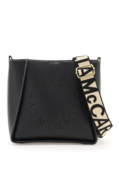 Stella Mccartney Grained Faux Leather Stella Logo Crossbody Bag In Black (black)