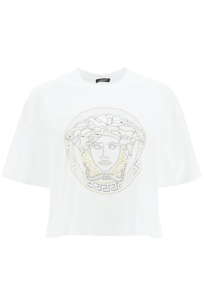 Versace Women's Studded Medusa T-shirt In White