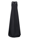 Balenciaga Black Long Evening Dress With Logo Motif All-over In Viscose Woman In Black