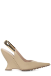 Bottega Veneta Pointed-toe Slingback Pumps In Marrone