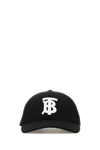 Burberry Black Cotton Baseball Cap In Default Title
