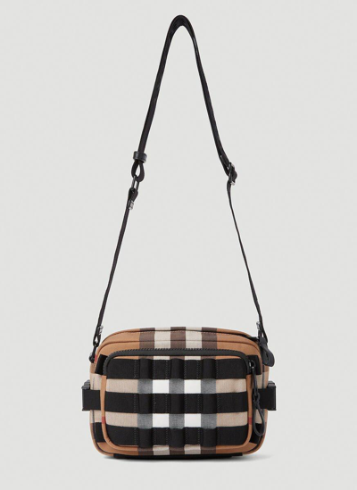 BURBERRY BURBERRY CHECK PRINTED ZIPPED SHOULDER BAG