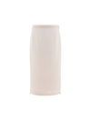 Fendi Silk Blend High Waist Skirt With Back Slit In Beige
