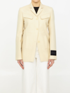 Off-white Single-breasted Wool Blazer In Sand No Color