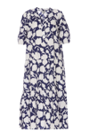 Woolrich Printed Dress With Floral Pattern In Melton Blue Flower