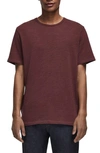 Rag & Bone Classic Flame Slub Cotton T-shirt In Burgundy