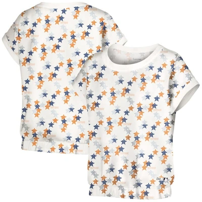 Lusso White Houston Astros Madge Dolman Tri-blend T-shirt