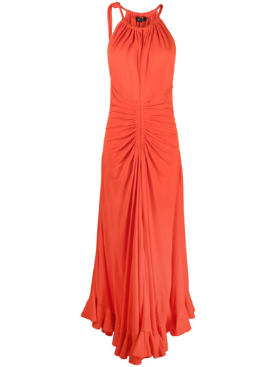 Proenza Schouler Off-the-shoulder Gathered Crepe-jersey Dress In Poppy