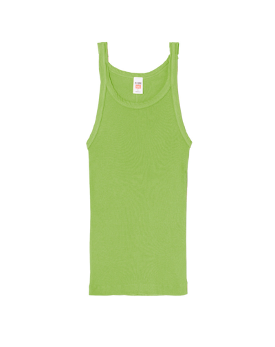 Re/done Ribbed Tank In Green