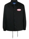Awake Ny King Logo Twill Coaches Jacket Charcoal In Black