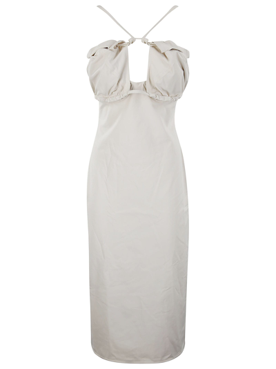 Jacquemus La Dressing Gown Bikini Strapless Midi Dress In White