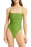 VERONICA BEARD CYNZIA RUCHED ONE-PIECE SWIMSUIT